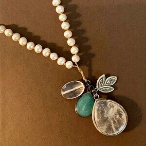 Silpada Oh-So-Pretty Pearl Quartzite Necklace N2108 with Box
